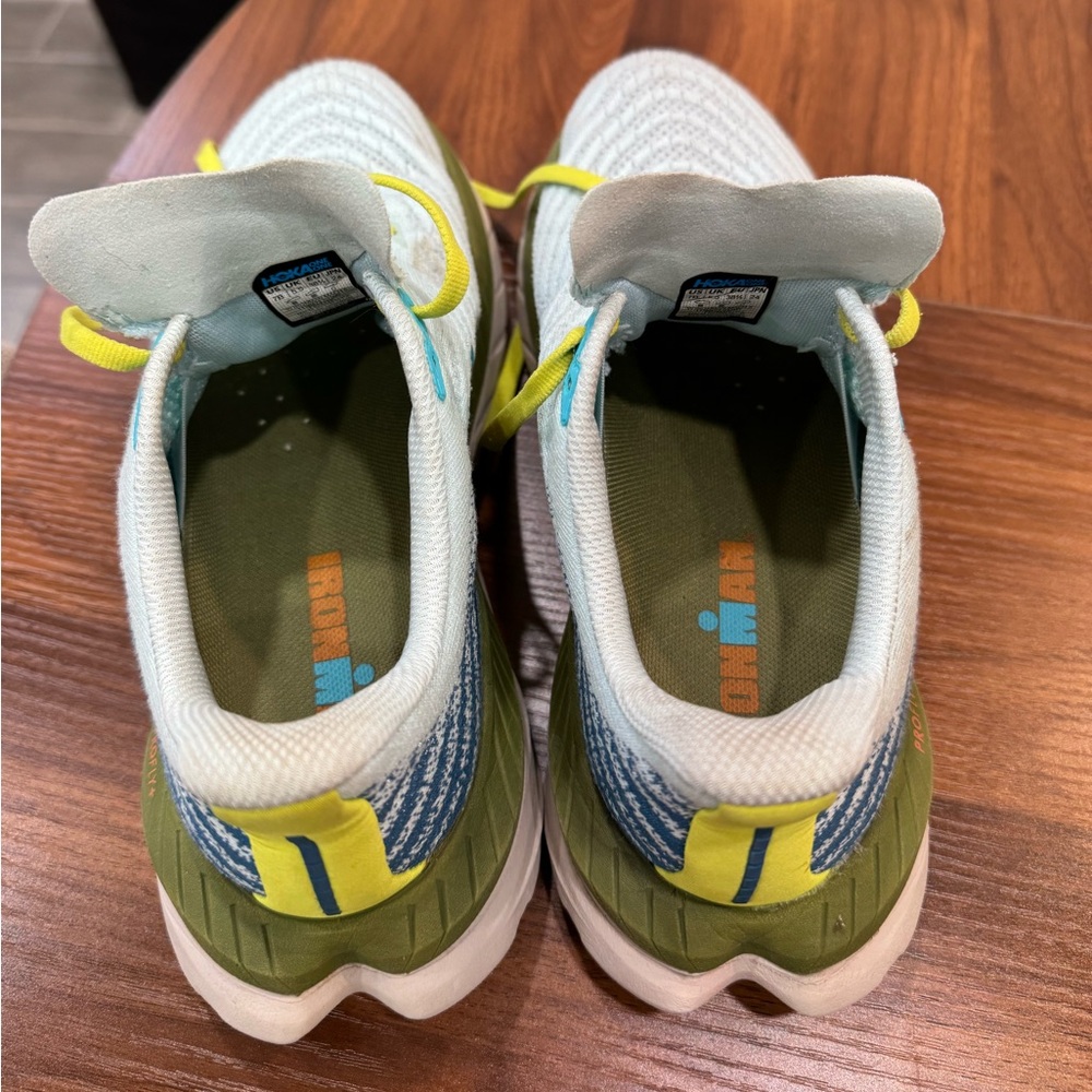 Hoka Light Blue And Lime Sneakers View 4